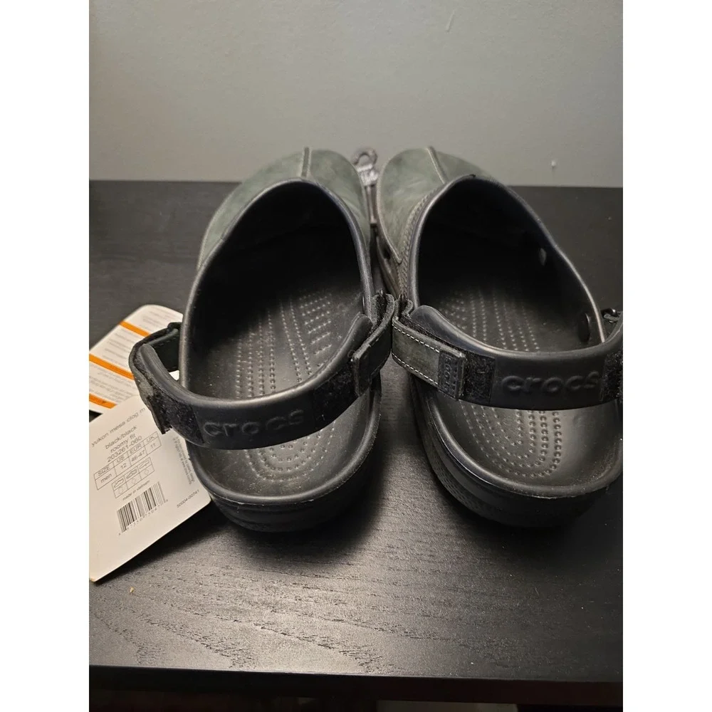 Crocs Men's 12 Yukon Mesa Clog Espresso Black Leather NEW with spots - see pics